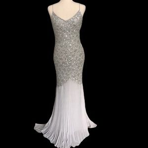 Gorgeous La Femme Paris Silver Gown Size 10